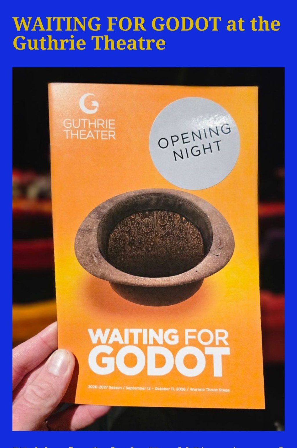 WAITING FOR GODOT at the Guthrie&nbsp;Theatre